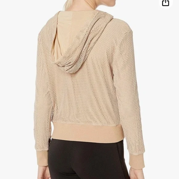 Minkpink knit net cropped hoodie - Picture 2 of 5